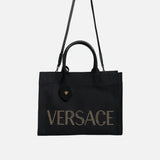 Versace Tote-Väska I Canvas och Läder
