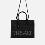 Versace Tote-Väska I Canvas och Läder