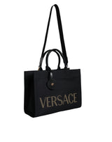 Versace Tote-Väska I Canvas och Läder
