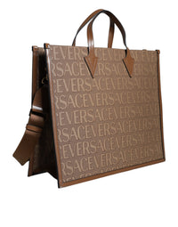 Versace Tote-Väska I Jacquard och Läder