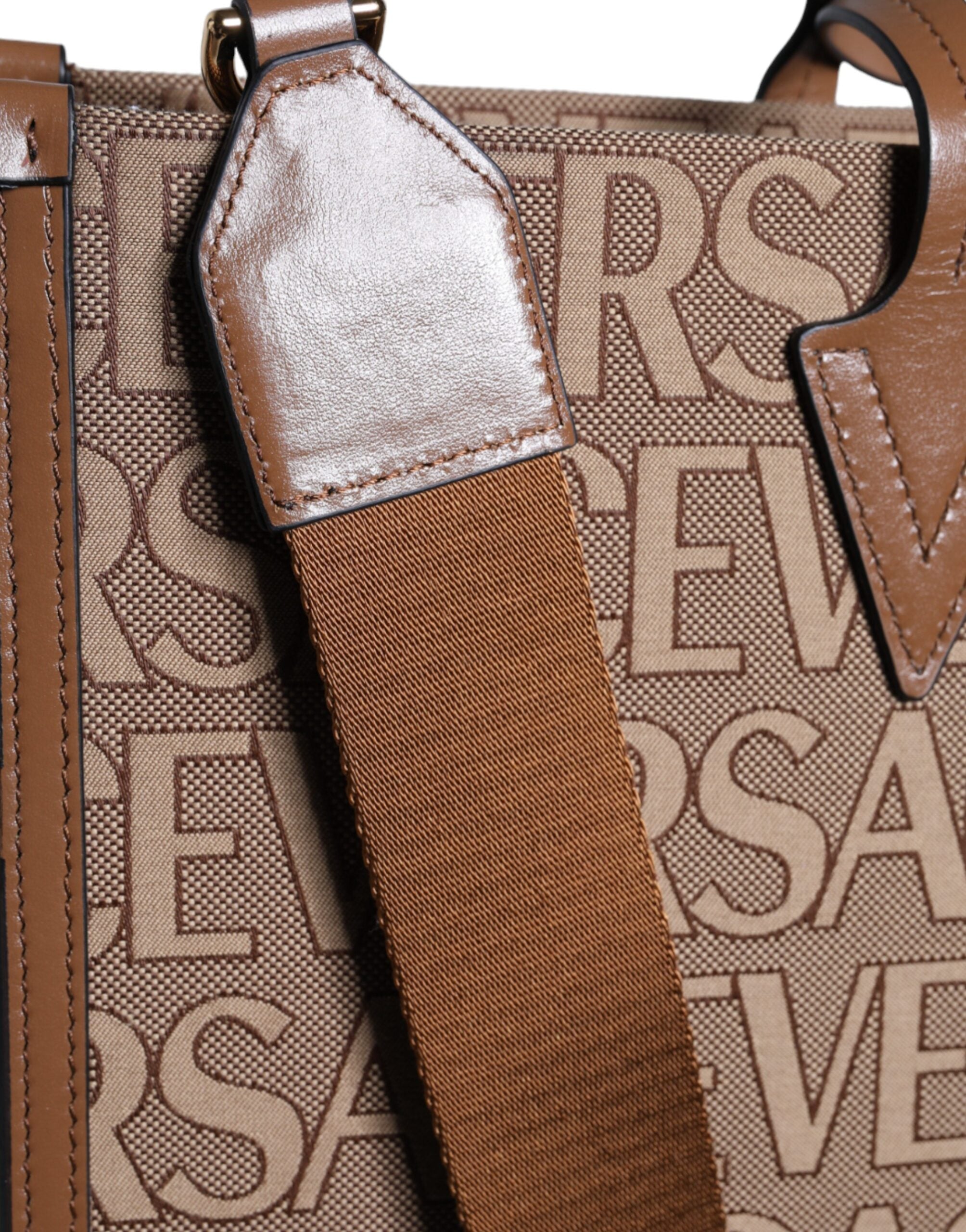 Versace Tote-Väska I Jacquard och Läder
