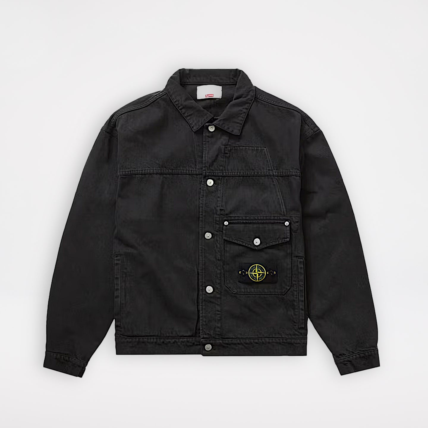 Supreme Stone Island Denim Trucker Jacket Black