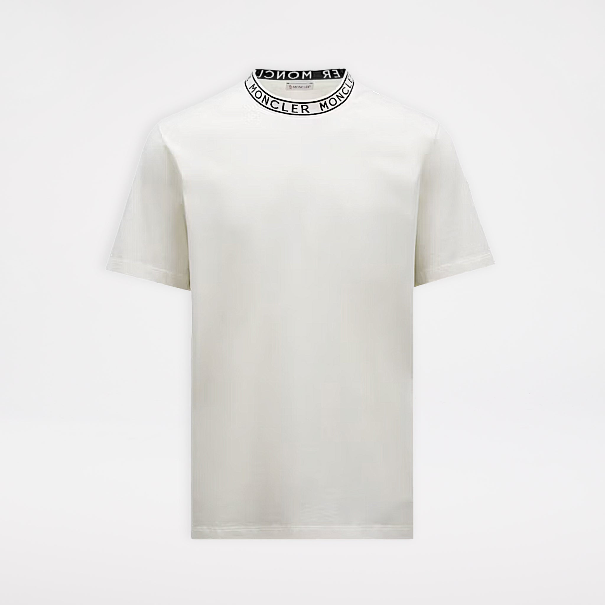 Moncler Logo Collar T-Shirt Off White