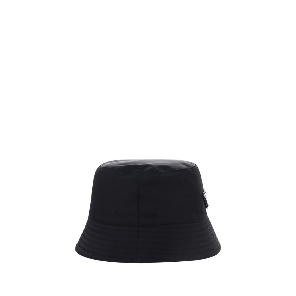 Prada Svart Bucket Hat i Polyamid