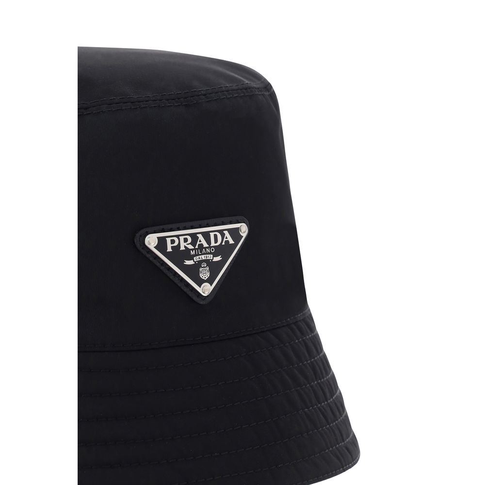 Prada Svart Bucket Hat i Polyamid