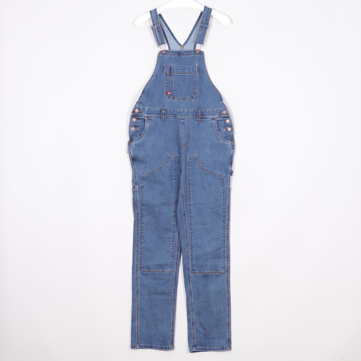 Dickies Hängselbyxor Dam Stl S / M Blå Denim Snickarbyxor