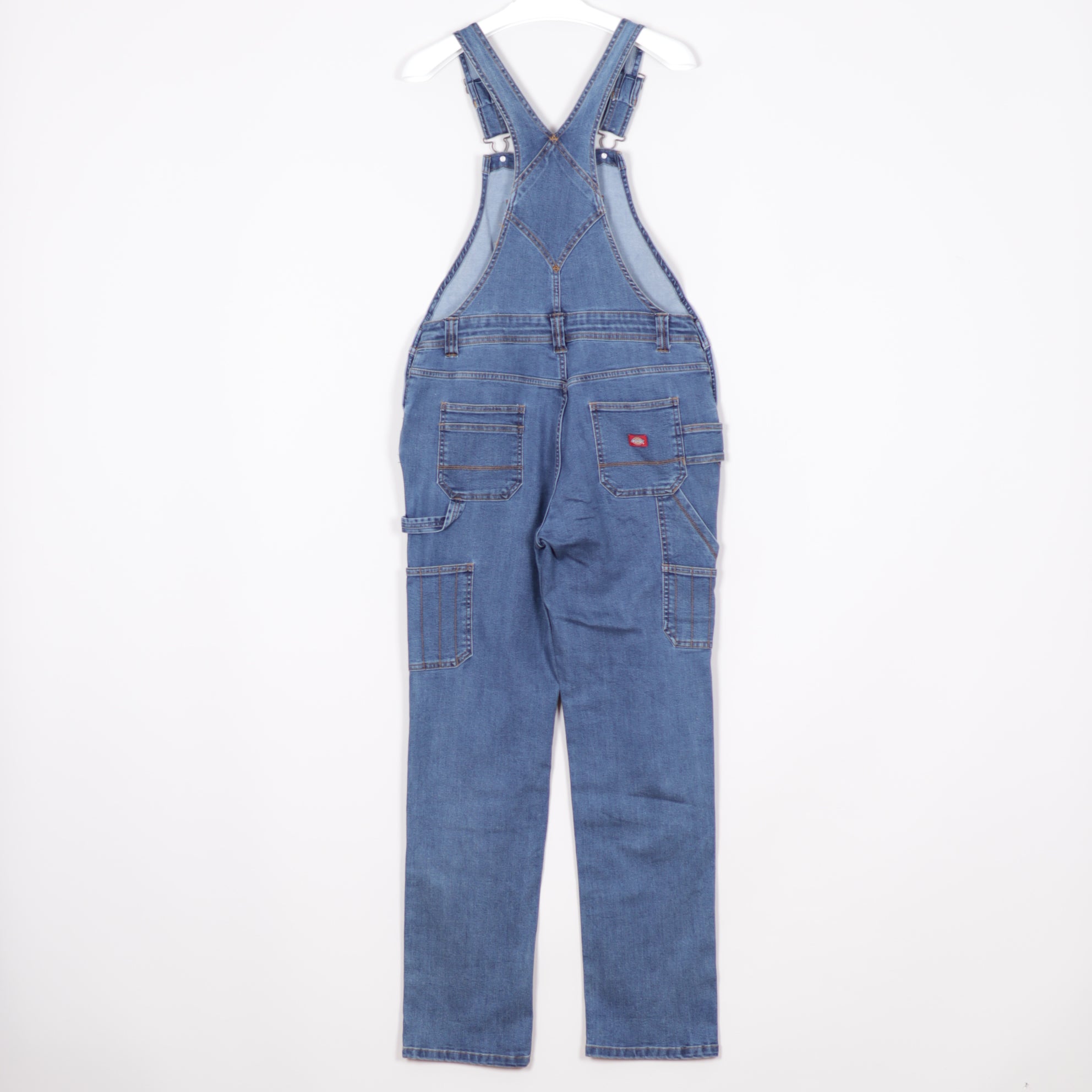 Dickies Hängselbyxor Dam Stl S / M Blå Denim Snickarbyxor