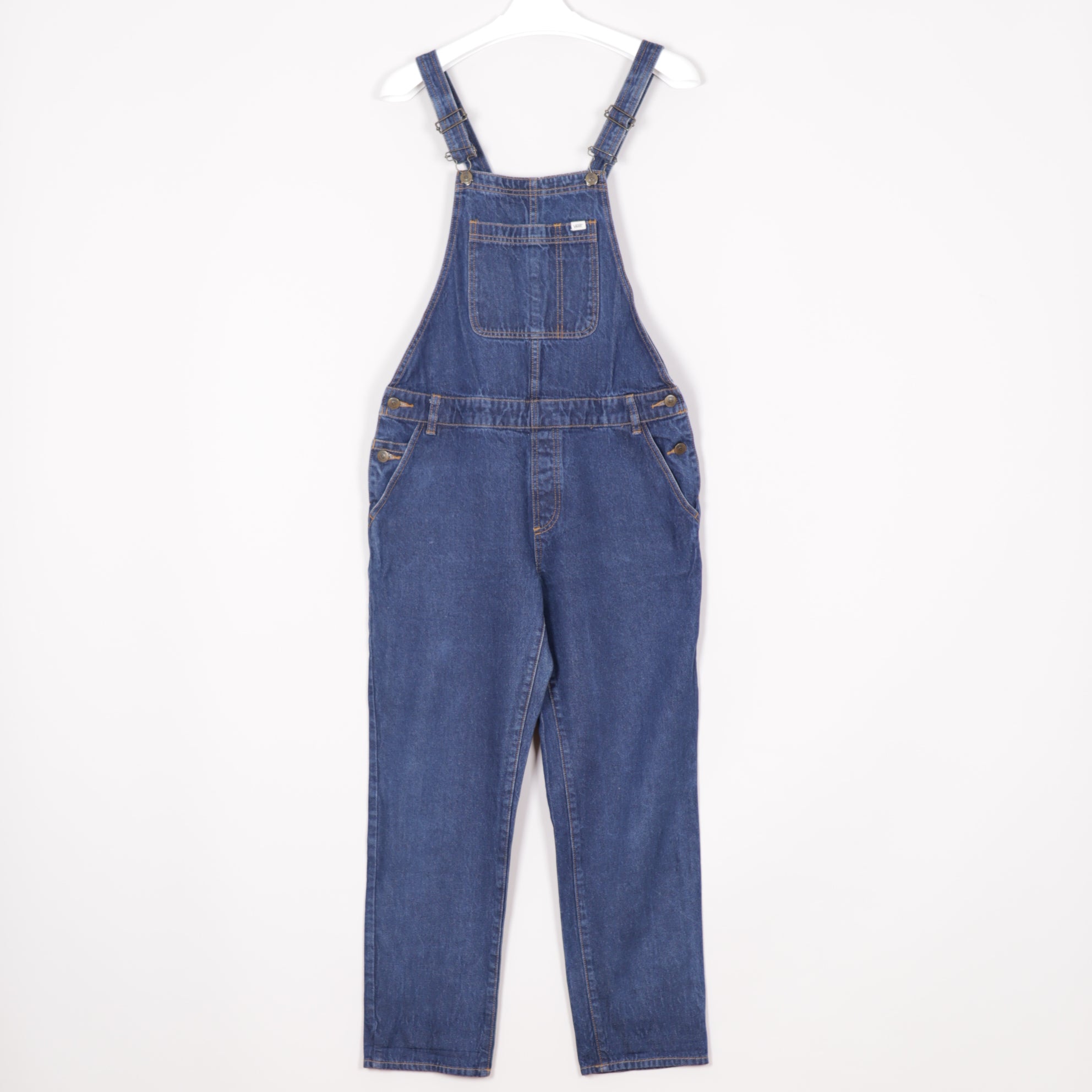 Vans Hängselbyxor Dam M Blå Denim Snickarbyxor